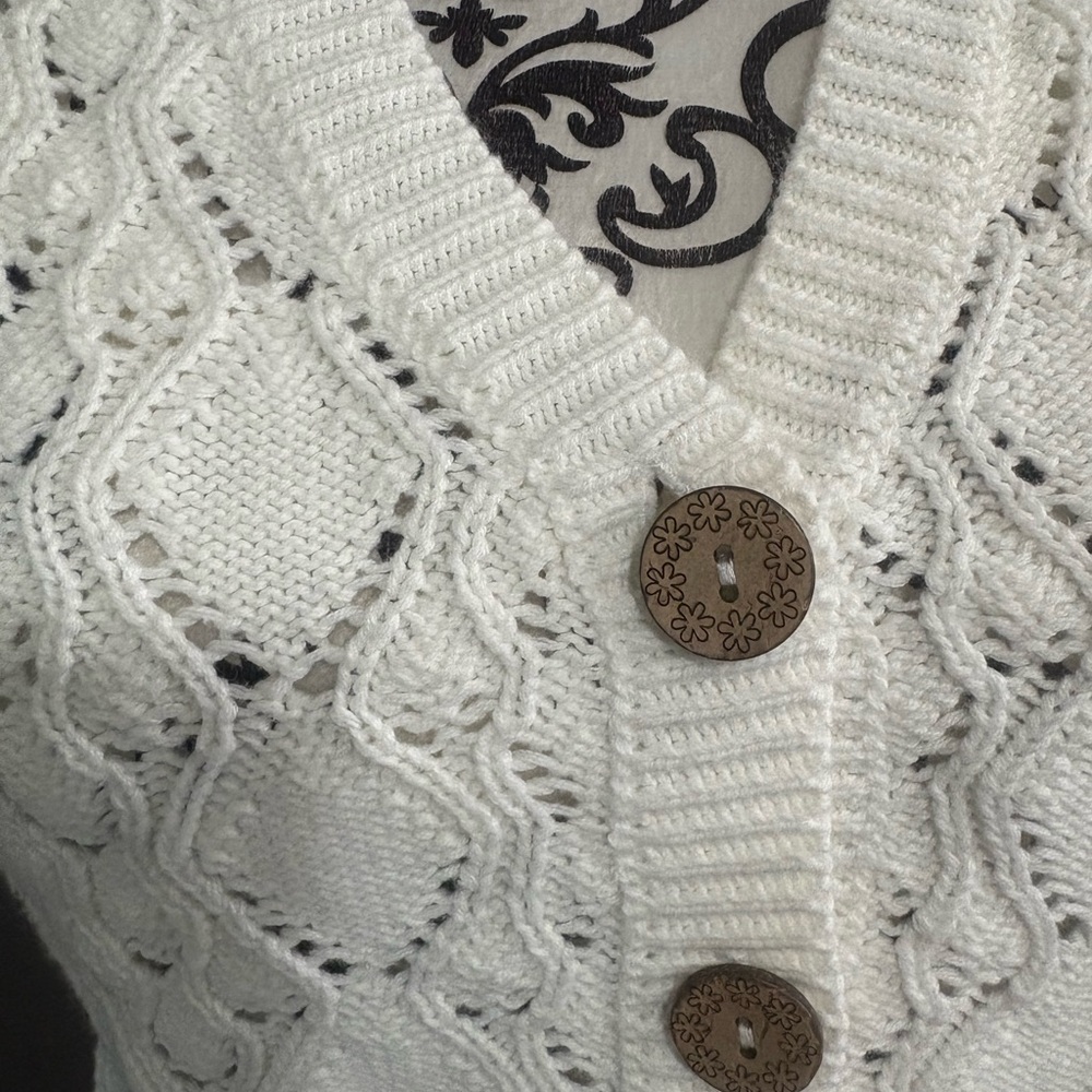 CLEO + WOLF White Cropped Sweater Knit Vest - Picture 4 of 6